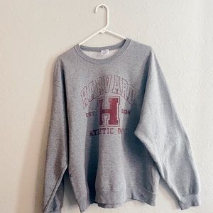Grey Harvard Unisex Vintage Crewneck